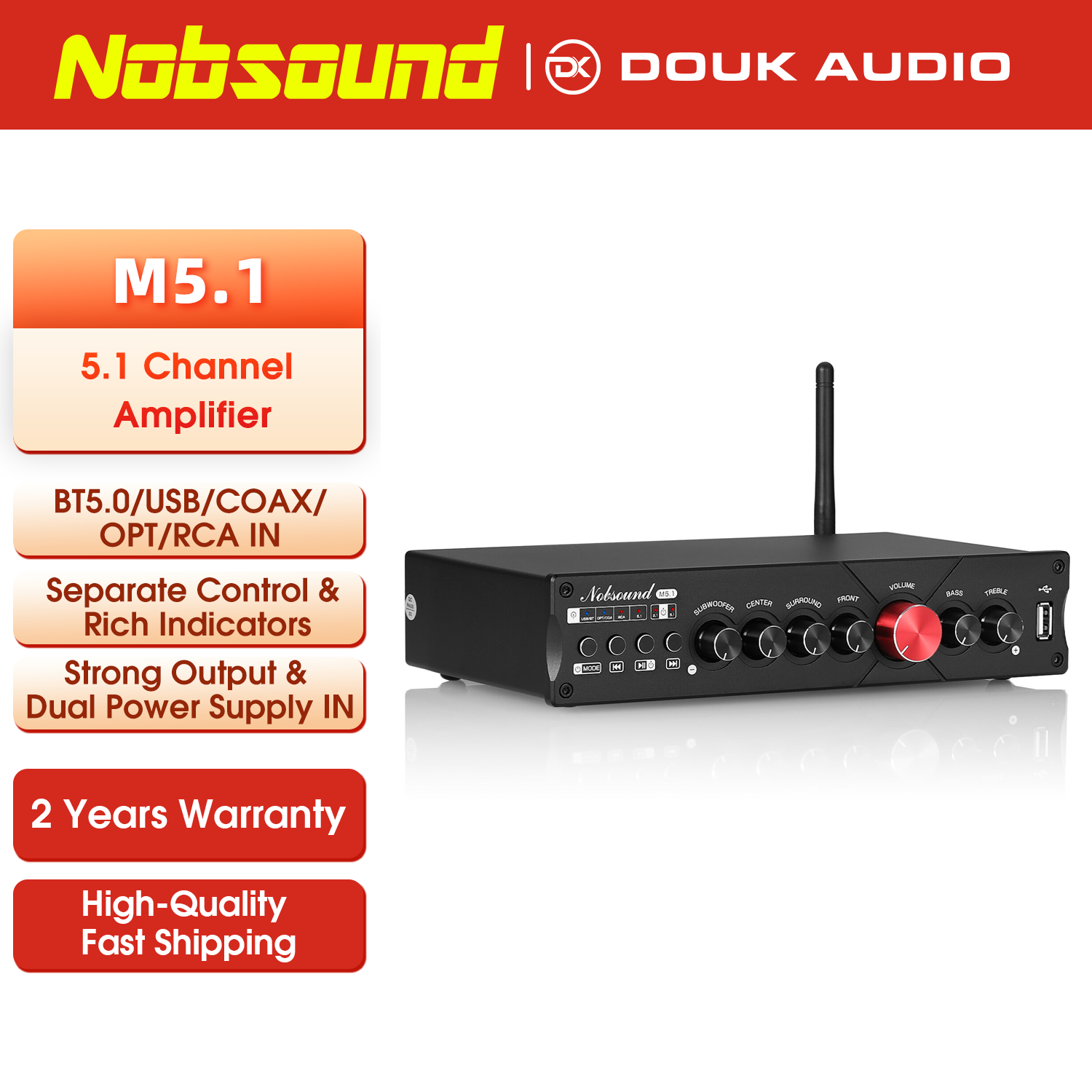 Home Cinema Onkyo 5.1 - Nobsound M5.1 Dijital Bluetooth Alıcısı 5.1