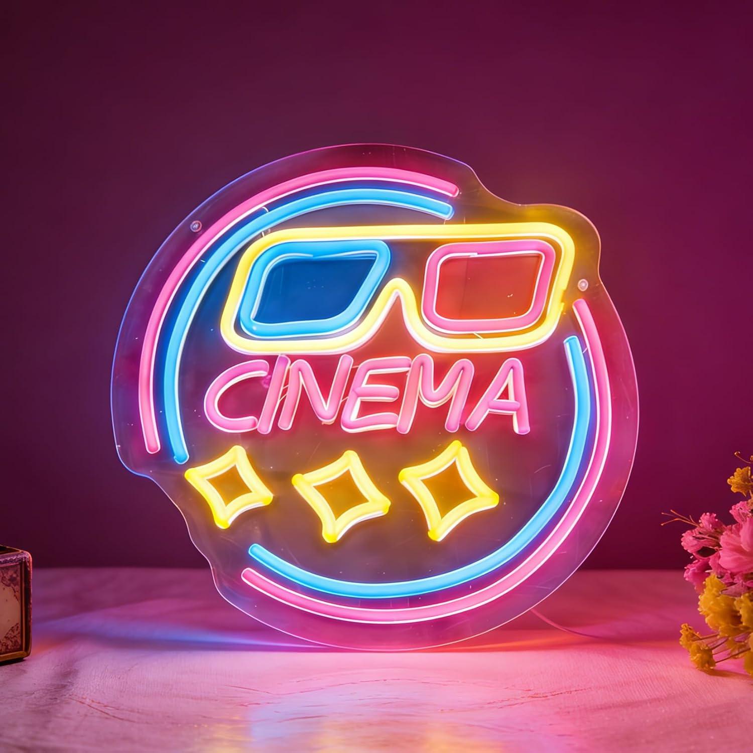 Home Cinema Wall Lights - Sinema Neon Burcu USB Kısılabilir LED