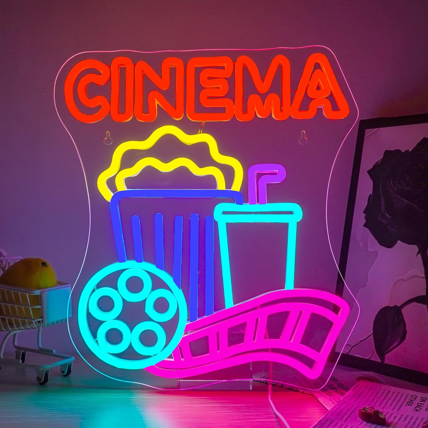 Home Cinema Wall Lights - Sinema Neon Tabelası USB Güçlü Patlamış