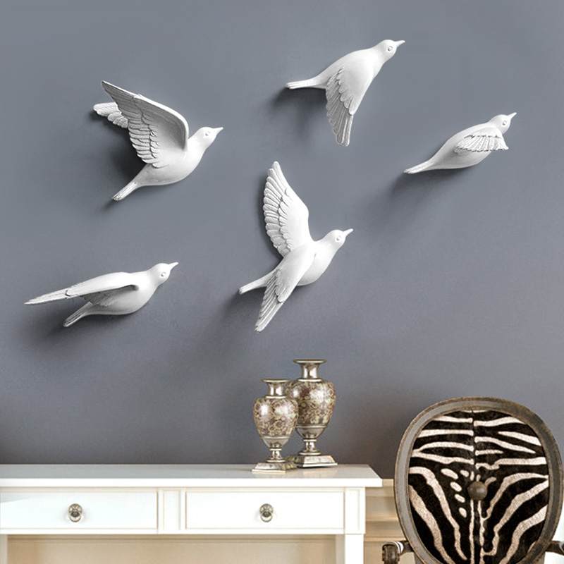 Home Cinema Wall - Reçine kuşlar yaratıcı duvar 3d Sticker
