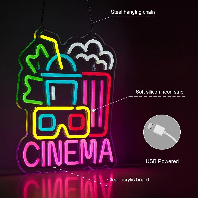Sinema Neon Tabelası, Film Saa - Home Cinema Wall Lights incelemesi ve fiyatı