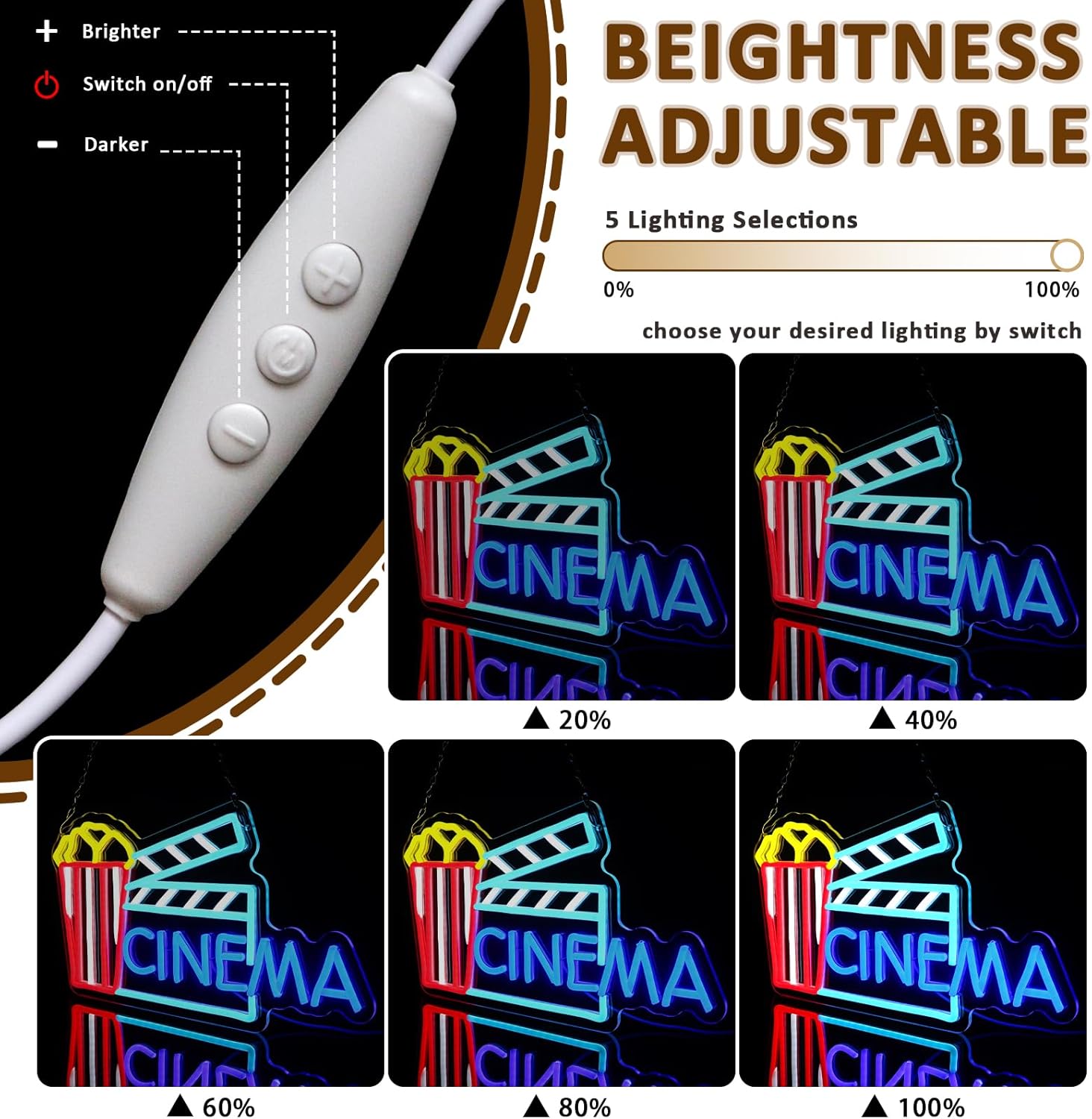 Sinema Neon Tabela Sanatı Duva - Home Cinema Wall Lights incelemesi ve fiyatı