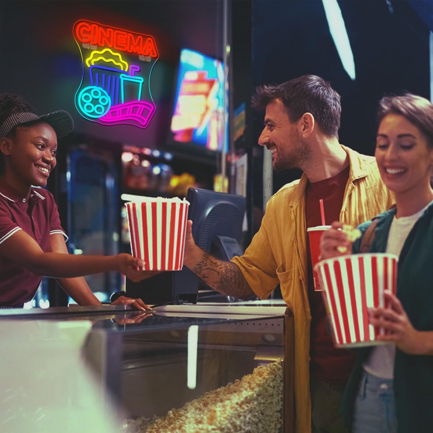 Sinema Neon Tabelası USB Güçlü - Home Cinema Wall Lights incelemesi ve fiyatı