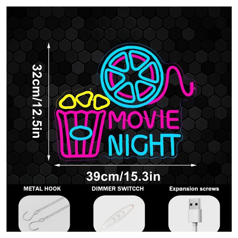 Film Gecesi Neon Tabela Patlam - Home Cinema Wall Lights incelemesi ve fiyatı